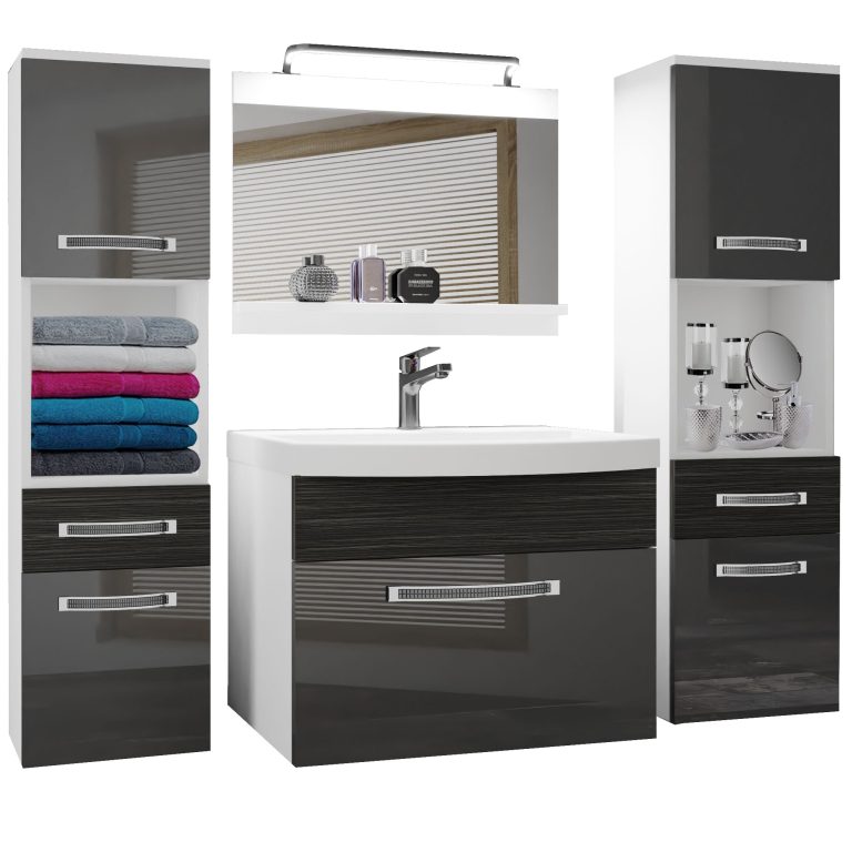 Ensemble de meubles de salle de bain Glamour 109 GLA PM 6/0/W/SHK/0/MB/PP