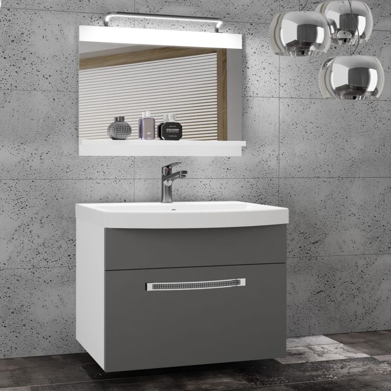 Ensemble de meubles de salle de bain Glamour 3 GLA M 1/0/W/SR/0/MB/PP