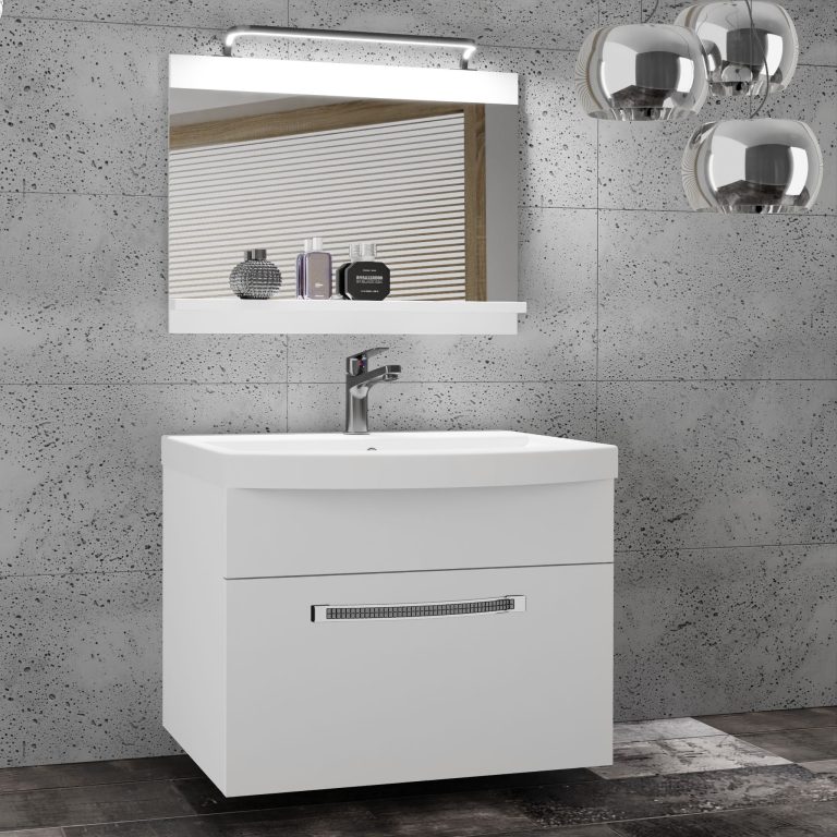 Ensemble de meubles de salle de bain Glamour 1 GLA M 1/0/W/W/0/MB/PP