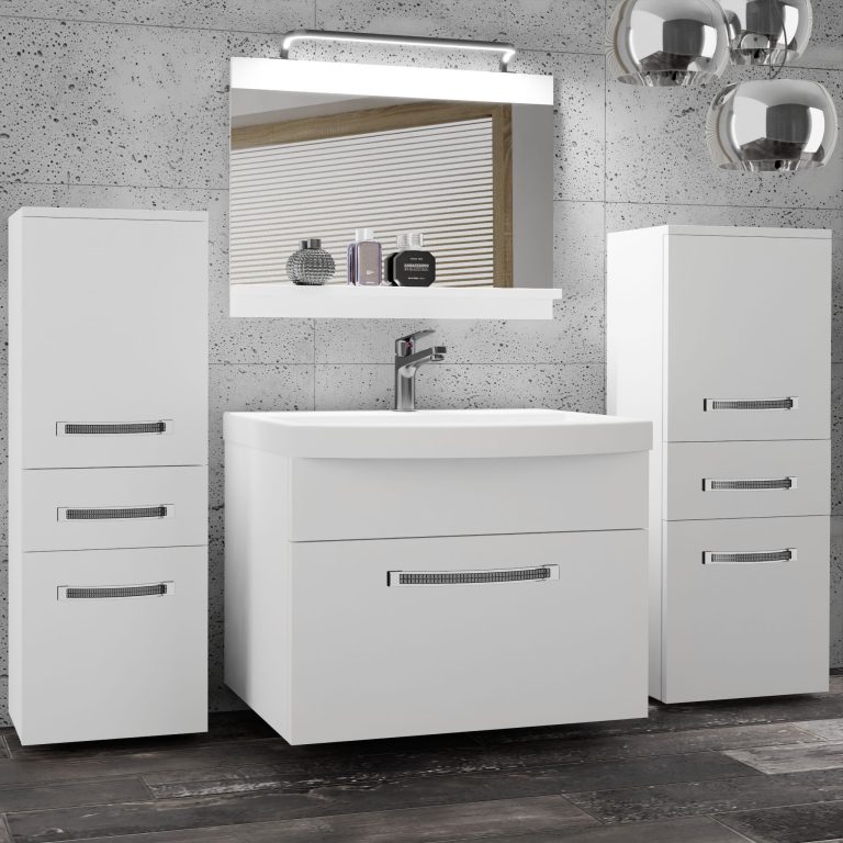 Ensemble de meubles de salle de bain Glamour 58 GLA M 4/0/W/W/0/MB/PP