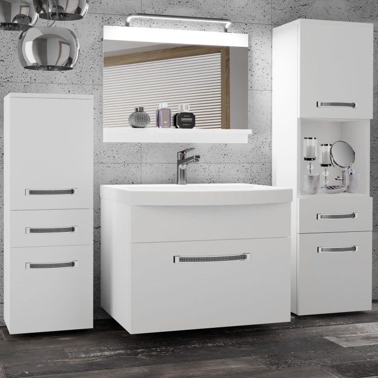 Ensemble de meubles de salle de bain Glamour 77 GLA M 5/0/W/W/0/MB/PP