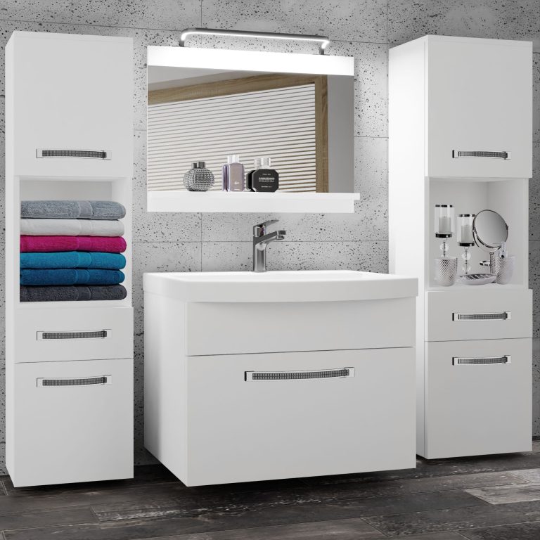 Ensemble de meubles de salle de bain Glamour 96 GLA M 6/0/W/W/0/MB/PP