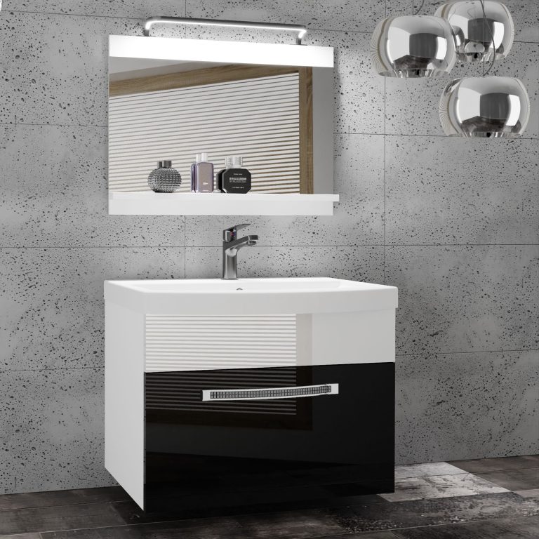 Ensemble de meubles de salle de bain Glamour 10 GLA P 1/0/W/BW/0/MB/PP