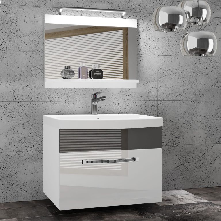 Ensemble de meubles de salle de bain Glamour 9 GLA P 1/0/W/WS/0/MB/PP