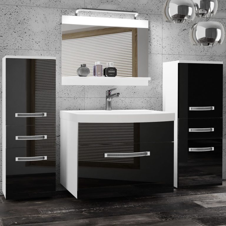 Ensemble de meubles de salle de bain Glamour 63 GLA P 4/0/W/B/0/MB/PP