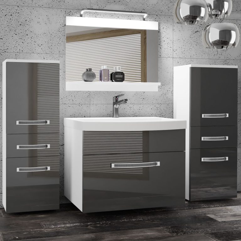 Ensemble de meubles de salle de bain Glamour 64 GLA P 4/0/W/S/0/MB/PP
