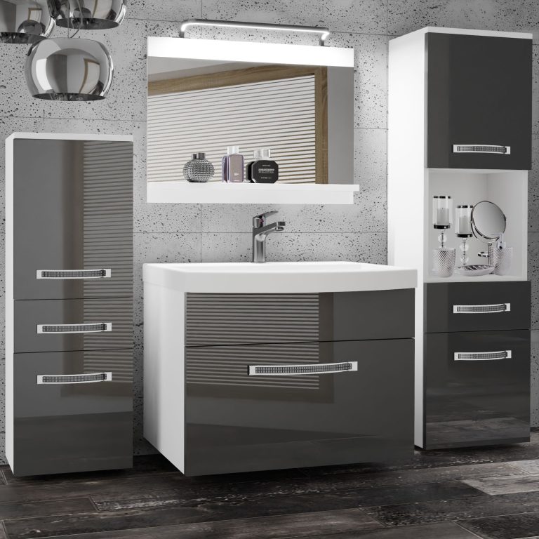 Ensemble de meubles de salle de bain Glamour 83 GLA P 5/0/W/S/0/MB/PP