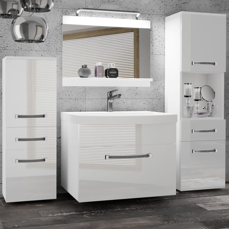 Ensemble de meubles de salle de bain Glamour 81 GLA P 5/0/W/W/0/MB/PP