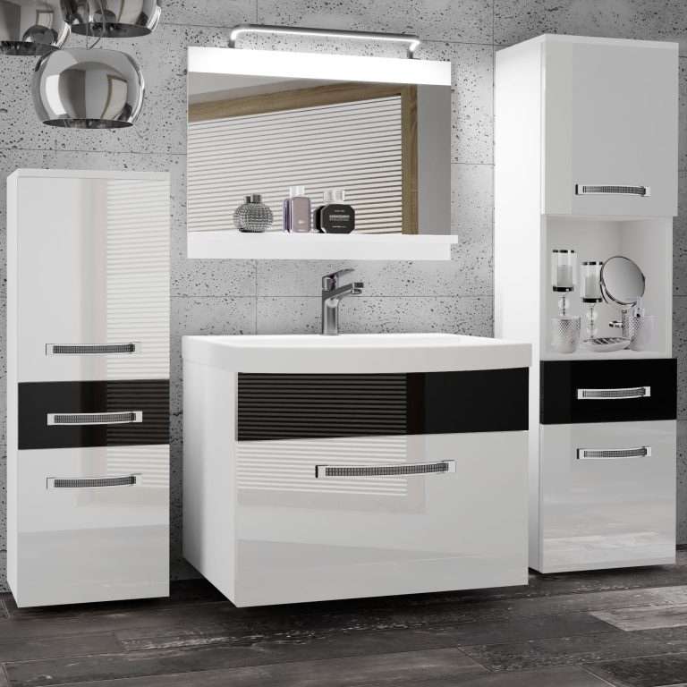 Ensemble de meubles de salle de bain Glamour 84  GLA P 5/0/W/WB/0/MB/PP