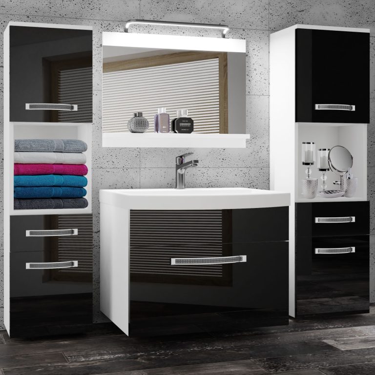 Ensemble de meubles de salle de bain Glamour 101 GLA P 6/0/W/B/0/MB/PP
