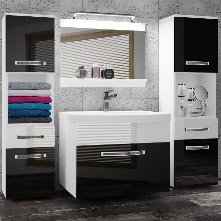 Ensemble de meubles de salle de bain Glamour 105 GLA P 6/0/W/BW/0/MB/PP