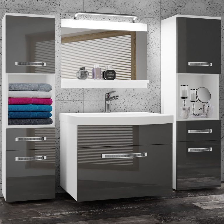 Ensemble de meubles de salle de bain Glamour 102 GLA P 6/0/W/S/0/MB/PP
