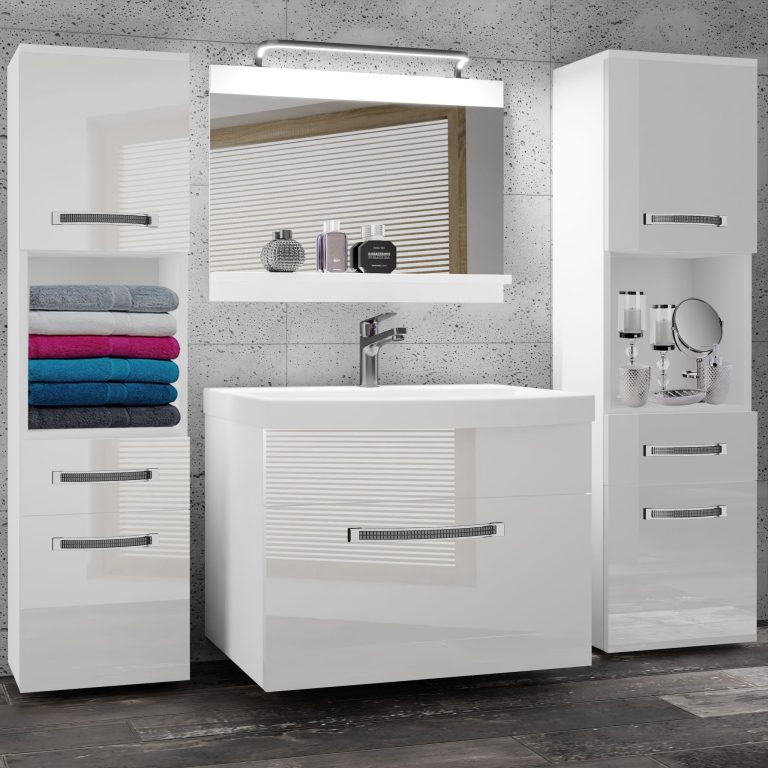 Ensemble de meubles de salle de bain Glamour 100 GLA P 6/0/W/W/0/MB/PP