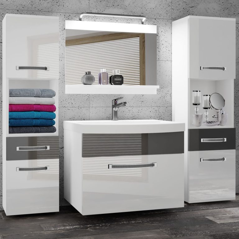 Ensemble de meubles de salle de bain Glamour 104 GLA P 6/0/W/WS/0/MB/PP