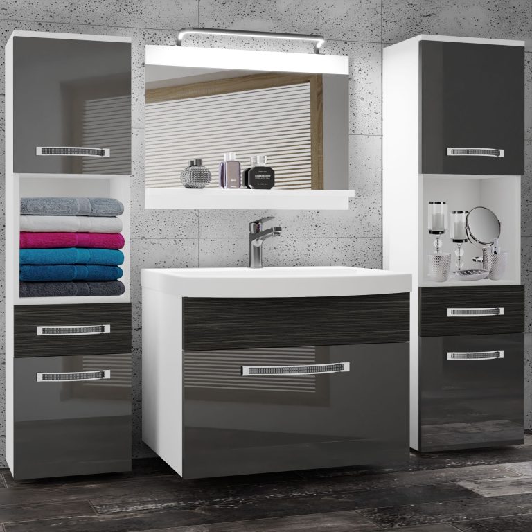 Ensemble de meubles de salle de bain Glamour 109 GLA PM 6/0/W/SHK/0/MB/PP
