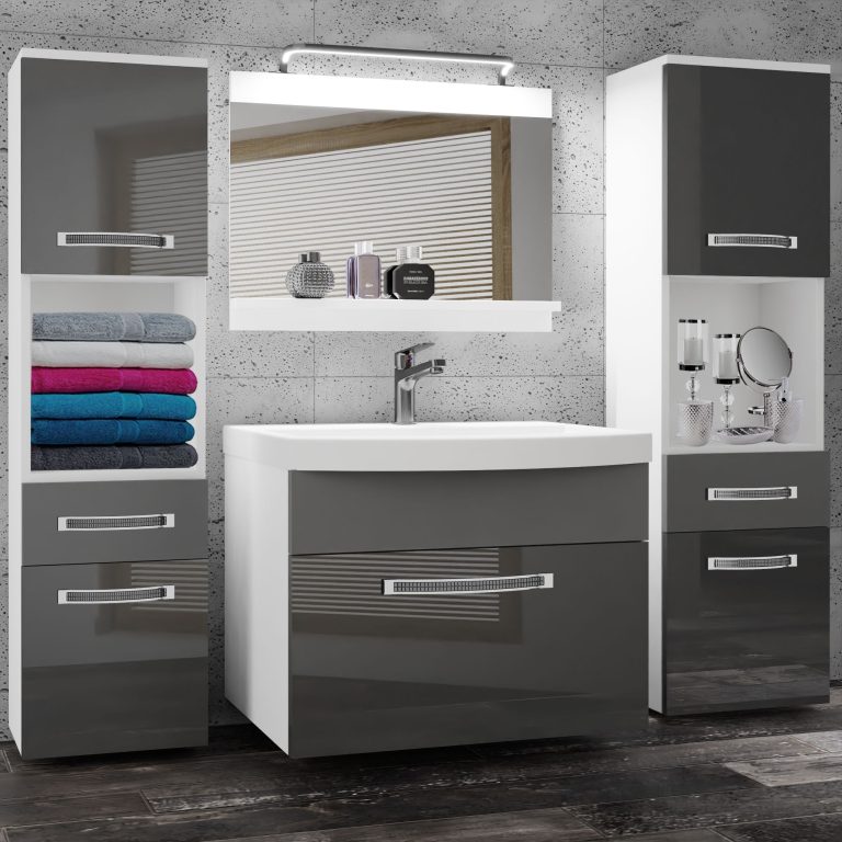 Ensemble de meubles de salle de bain Glamour 110 GLA PM 6/0/W/SSR/0/MB/PP