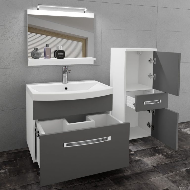 Ensemble de meubles de salle de bain Glamour GLA M 2/0/W/SR/0/MB/PP