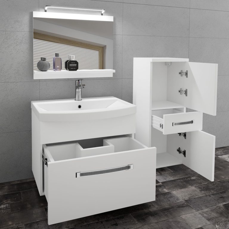 Ensemble de meubles de salle de bain Glamour 20 GLA M 2/0/W/W/0/MB/PP