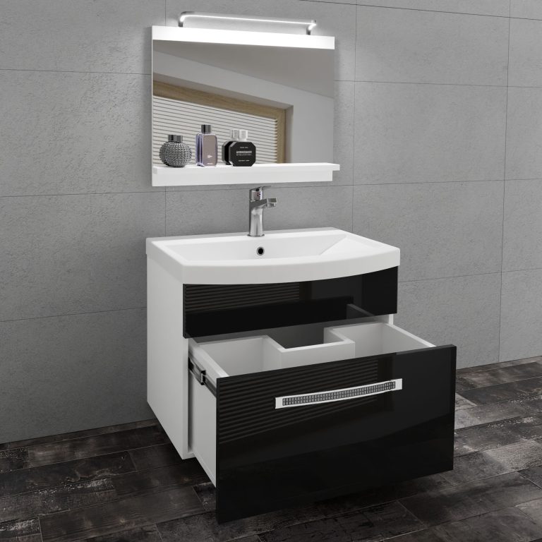 Ensemble de meubles de salle de bain Glamour 6 GLA P 1/0/W/B/0/MB/PP