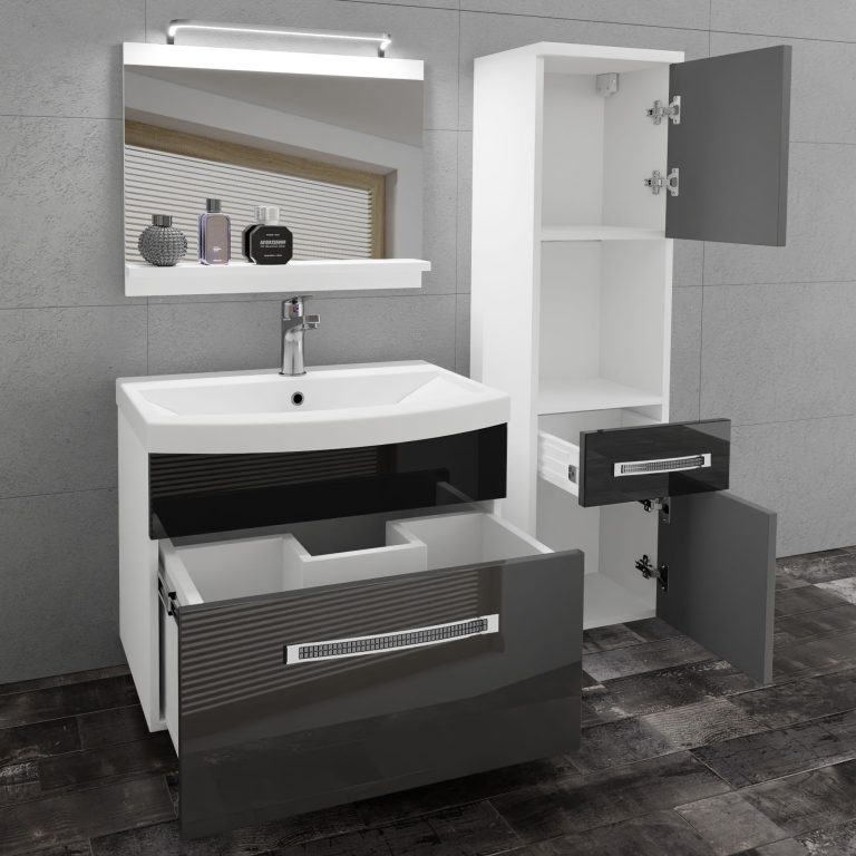 Ensemble de meubles de salle de bain Glamour 50 GLA P 3/0/W/SB/0/MB/PP