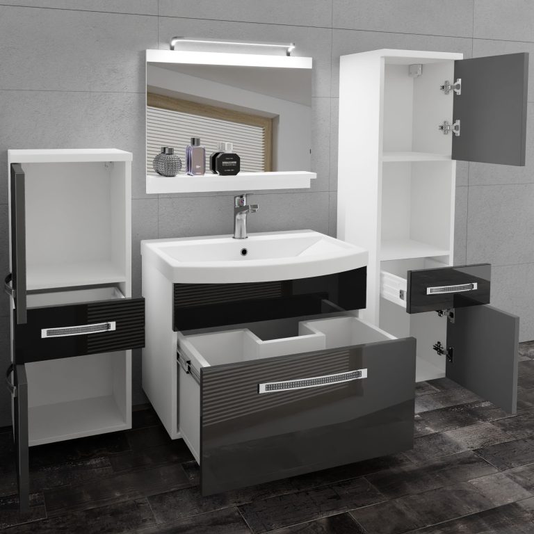 Ensemble de meubles de salle de bain Glamour 88 GLA P 5/0/W/SB/0/MB/PP