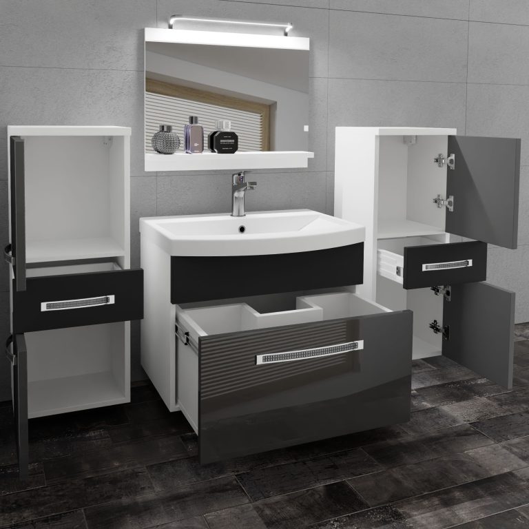 Ensemble de meubles de salle de bain Glamour 70 GLA PM 4/0/W/SB/0/MB/PP