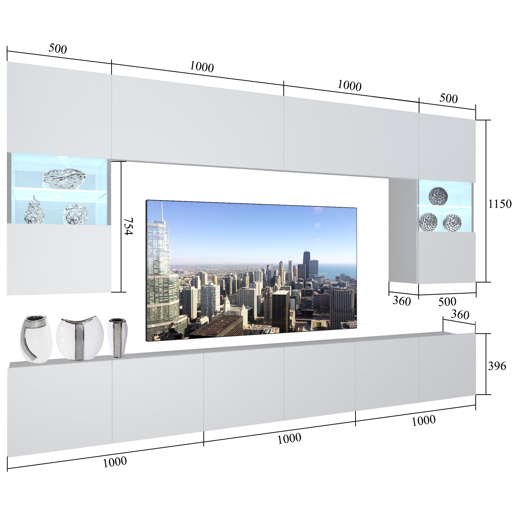 Meuble mural Nexum 4 NEX 1/0/W/WDS/0/0/PP