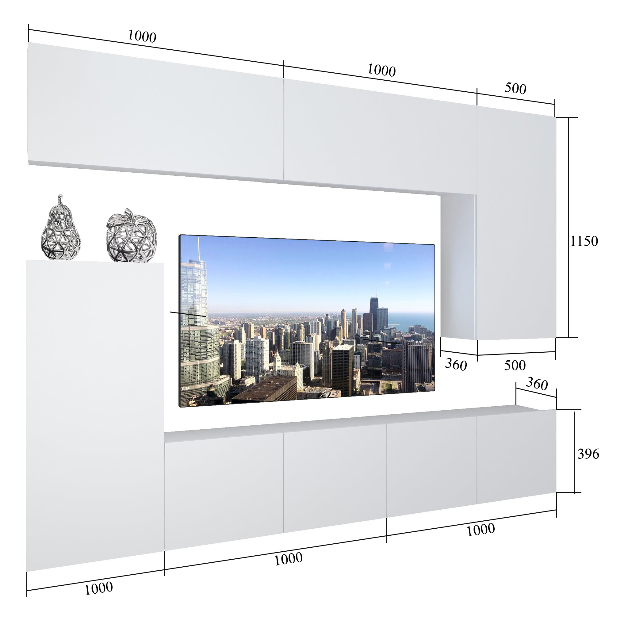 Meuble mural Nexum 119 NEX 8/0/W/WGW1WGW1/0/0/PP