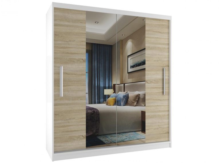 Armoire coulissante 133 cm avec miroir chêne chêne wotan chêne sonoma Fabricant ME SZP2/2/W/DS/0/AL