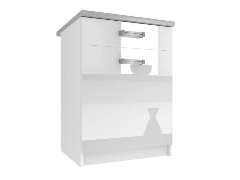 Armoire de cuisine sur pied avec tiroirs INF SDSZ1-60/0/WT/W/0/D