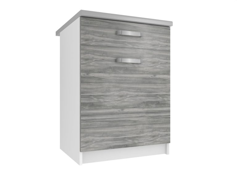 Meuble de cuisine Belini bas avec tiroirs 60 cm gris anthracite Glamour Wood avec plan de travail Fabricant TOR SDSZ1-60/0/WT/GW1/0/U
 