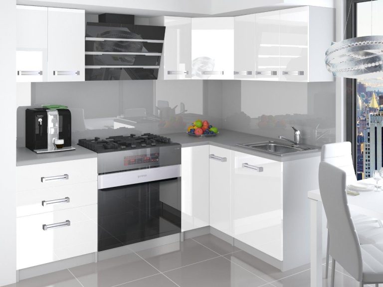 Meubles de cuisine 300 cm blanc brillant avec plan de travail Fabricant INF ARMIN/3/WT/W/0/D
