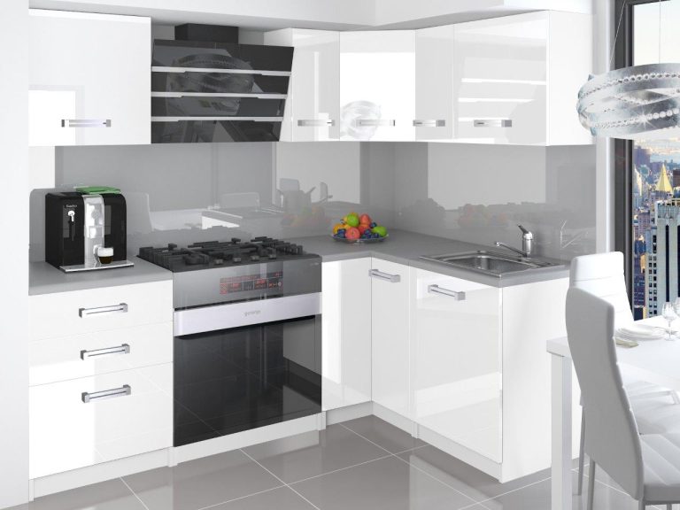 Meubles de cuisine 300 cm blanc brillant avec plan de travail Fabricant INF JOWISZ/3/WT/W/0/D
