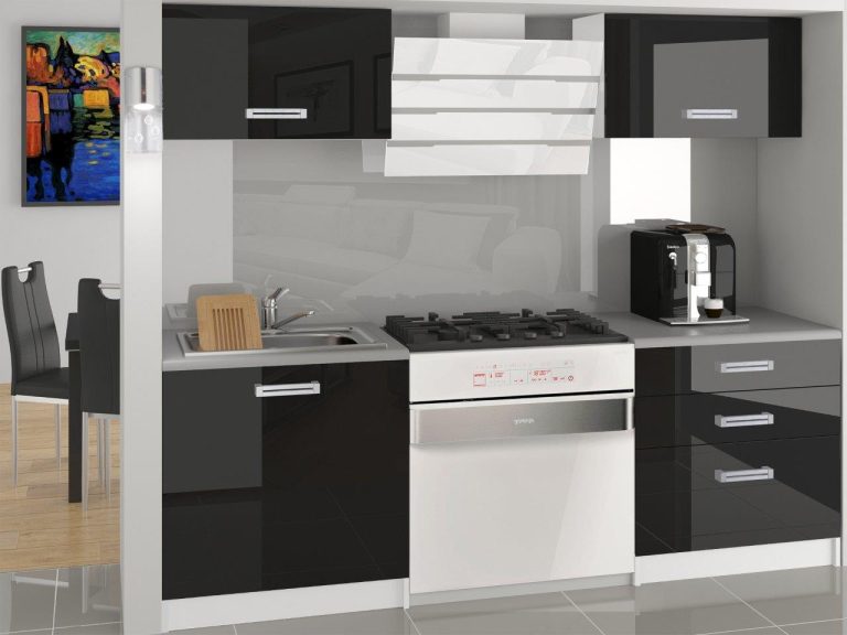 Meubles de cuisine 120 cm noir brillant sans plan de travail Fabricant INF VULCANO/3/WT/B/BB/D