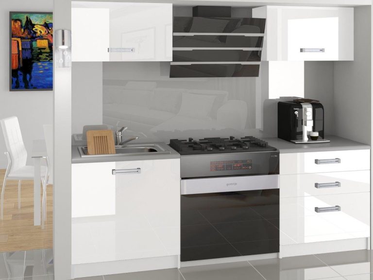 Meubles de cuisine 120 cm blanc brillant avec plan de travail Fabricant INF VULCANO/3/WT/W/0/D