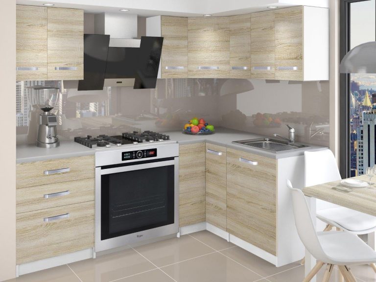Meubles de cuisine 300 cm en chêne Wotan et chêne Sonoma sans plan de travail Fabricant TOR ARMIN/2/WT/DS/BB/U