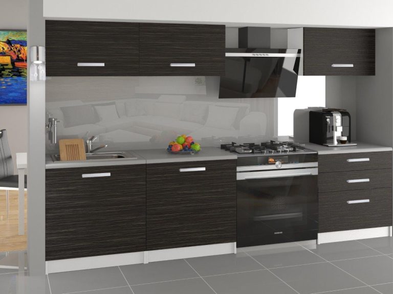 Meubles de cuisine 180 cm noirs ébène foncés sans plan de travail Fabricant TOR LAURENTINO2/3/WT/HK/BB/B1