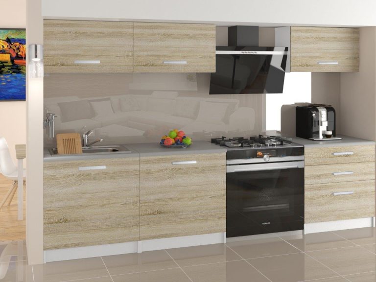 Meubles de cuisine 180 cm en chêne Wotan et chêne Sonoma avec plan de travail Fabricant TOR LAURENTINO/3/WT/DS/0/T