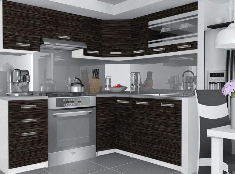 Meuble de cuisine 360 ​​cm noir ébène foncé avec plan de travail Fabricant TOR LIDIA/5/WT/HK/0/F