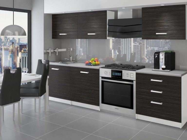 Meuble de cuisine 180 cm noir ébène foncé sans plan de travail Fabricant TOR NEPTUN/2/WT/HK/BB/P