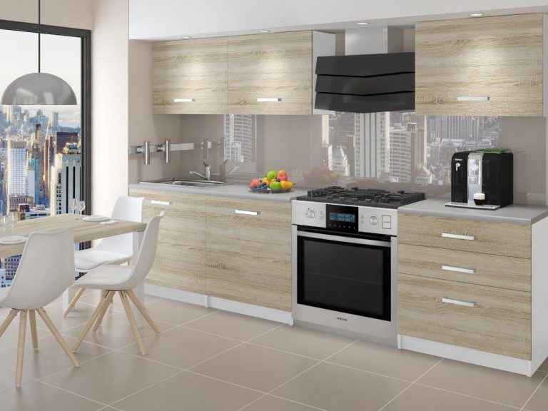 Meubles de cuisine 180 cm en chêne Wotan et chêne Sonoma sans plan de travail Fabricant TOR NEPTUN/2/WT/DS/BB/P