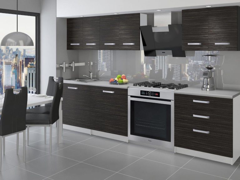 Meubles de cuisine 180 cm noir ébène foncé avec plan de travail Fabricant TOR SONIK/2/WT/HK/0/U