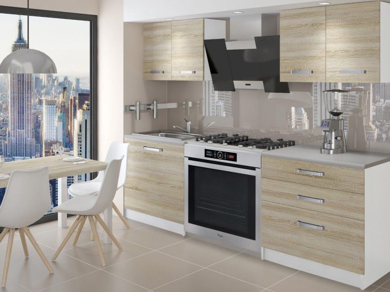 Meubles de cuisine 120 cm en chêne Wotan et chêne Sonoma avec plan de travail Fabricant TOR TIESTO/2/WT/DS/0/U