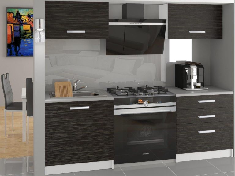 Meubles de cuisine 120 cm noir ébène foncé avec plan de travail Fabricant TOR VULCANO/2/WT/HK/0/T
