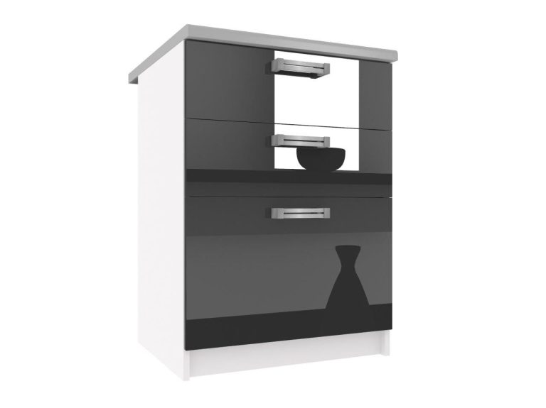 Armoire de cuisine sur pied avec tiroirs INF SDSZ60/1/WT/B/0/D