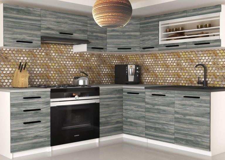 Meubles de cuisine 360 cm gris anthracite graphite avec plan de travail Fabricant TOR LIDIA2/4/WT/GW1/0/B1
