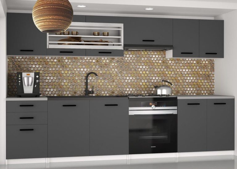 Meubles de cuisine 240 cm gris anthracite graphite avec plan de travail Fabricant TOR MARIKA2/5/WT/SR/0/B1