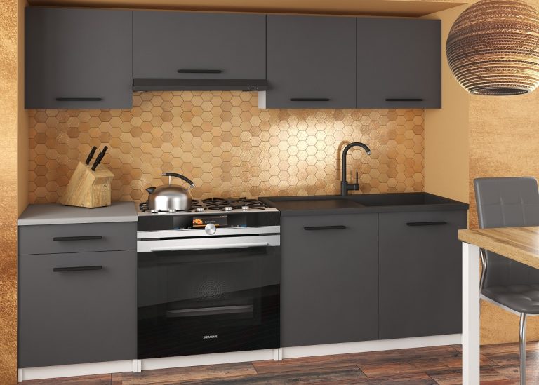 Meubles de cuisine 180 cm gris anthracite graphite avec plan de travail Fabricant TOR SUPERUNIQA2/3/WT/SR/0/B1