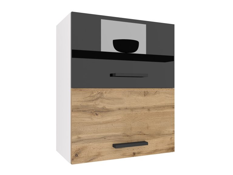 Armoire de cuisine suspendue avec compartiment de rangement INF SGP2-60/1/WT/BDW/0/B1