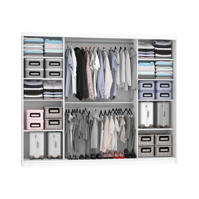 Armoire coulissante 232 cm avec miroir chêne sonoma – Producteur MES PRIMO SZP4/2/1B/2DS1L/0/AL
